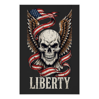 Liberty Skull and Eagle Poster