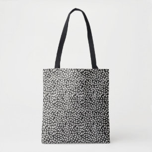 Liberty small white flowers black tote bag