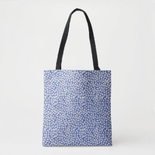 Liberty small white flowers blue tote bag