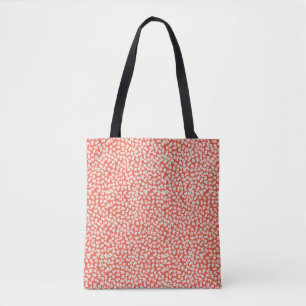 Liberty small white flowers light red tote bag