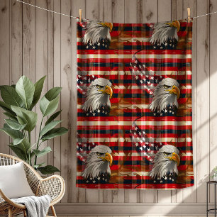 Liberty Soars Blanket Eagle and Flag Home Gift