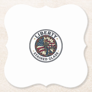 Liberty Stained Glass Patriotic Patriotic Stained Paper Coaster