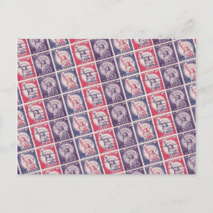 Liberty Stamps Collage Postcard