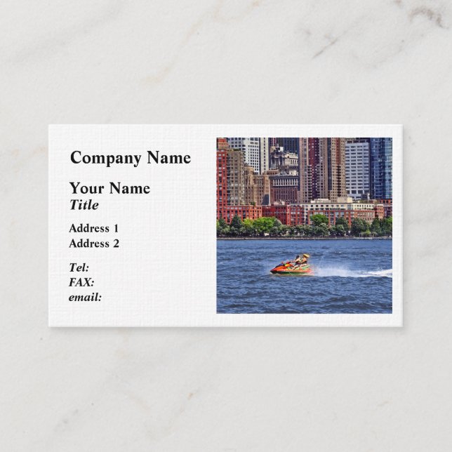 Liberty State Park - Jet Ski in Morris Canal Basin Business Card (Front)