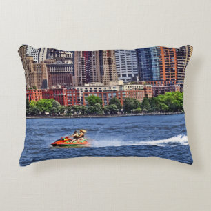 Liberty State Park - Jet Ski in Morris Canal Basin Decorative Cushion