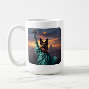 Liberty Statue–Inspired German Shepherd Art   Icon Coffee Mug