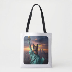 Liberty Statue–Inspired German Shepherd Art   Icon Tote Bag