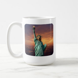 Liberty Statue–Inspired Golden Retriever Art Coffee Mug