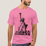 Liberty Statue Manhattan Nyc Template Mens Pink T-Shirt<br><div class="desc">Nyc Liberty Statue New York City Manhattan Modern Elegant Template Men's Basic Pink T-Shirt.</div>