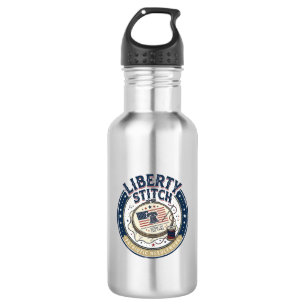 Liberty Stitch Patriotic Patriotic Embroidery Need 532 Ml Water Bottle