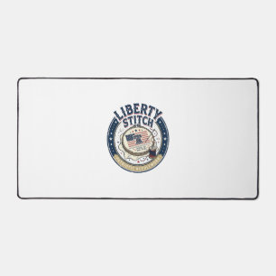 Liberty Stitch Patriotic Patriotic Embroidery Need Desk Mat