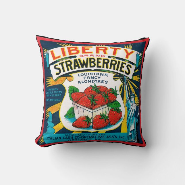 Liberty Strawberries Cushion (Front)