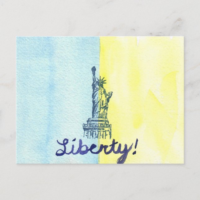 Liberty! Ukrainian Flag Postcard (Front)