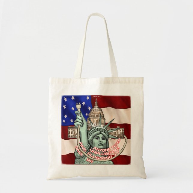 Liberty Unplug USA Tote Bag (Front)