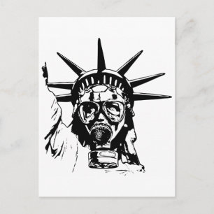 LIBERTY with Gas Mask Postcard