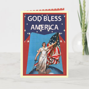 Liberty with  the stars and stripes card