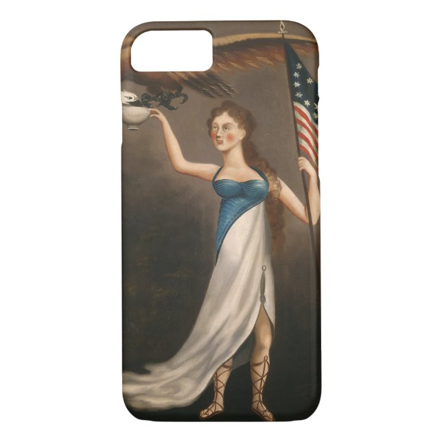 Liberty Woman Eagle American Flag USA Case-Mate iPhone Case (Back)