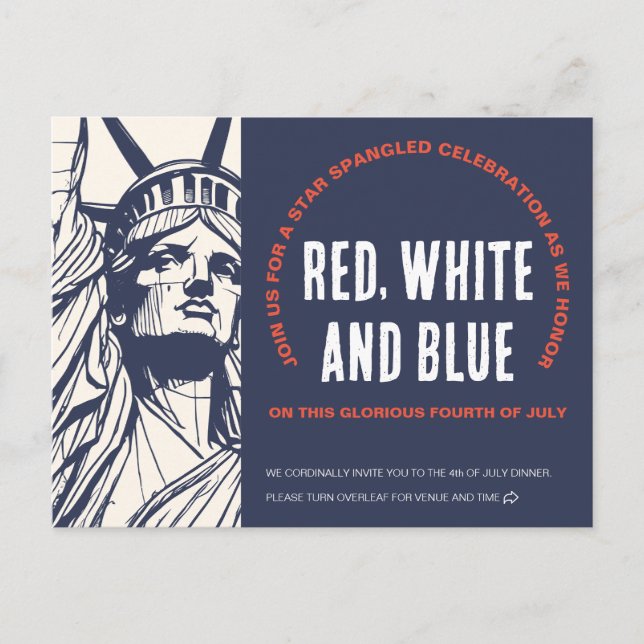  Liberty's Call to 4th of July Invitation Postcard (Front)