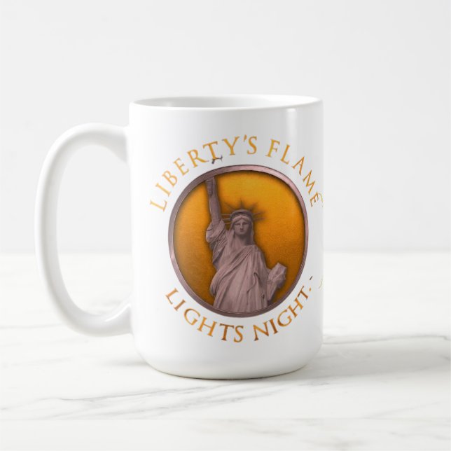 Liberty's Flame Lights Night   Coffee Mug (Left)