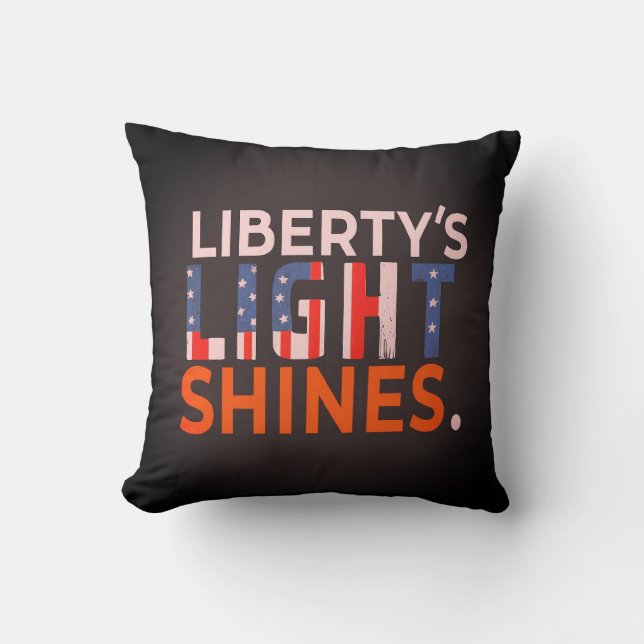 Liberty's Flame Lights Night   Cushion (Front)