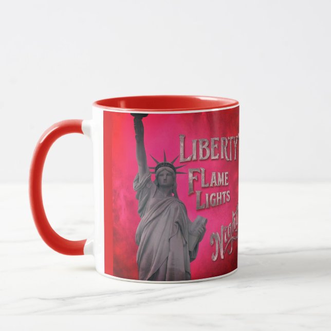 Liberty's Flame Lights Night  Mug (Left)