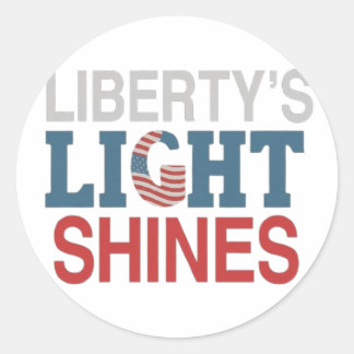 Liberty's light shines classic round sticker