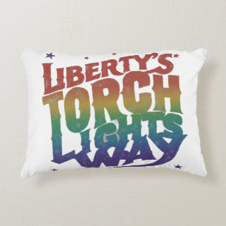 "Liberty's Torch Lights Way." Decorative Cushion