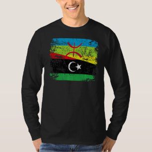 Libiyan Roots Half Amazigh Flag Proud Libiyans Peo T-Shirt