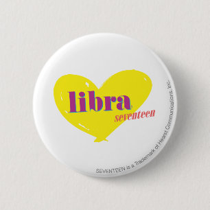 Libra 3 6 cm round badge