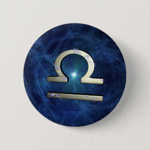 Libra 6 Cm Round Badge