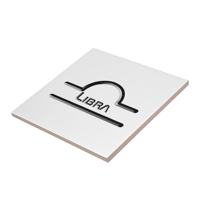 LIBRA, Abstract Design of the Zodiac Sign,  Ceramic Tile (Side)