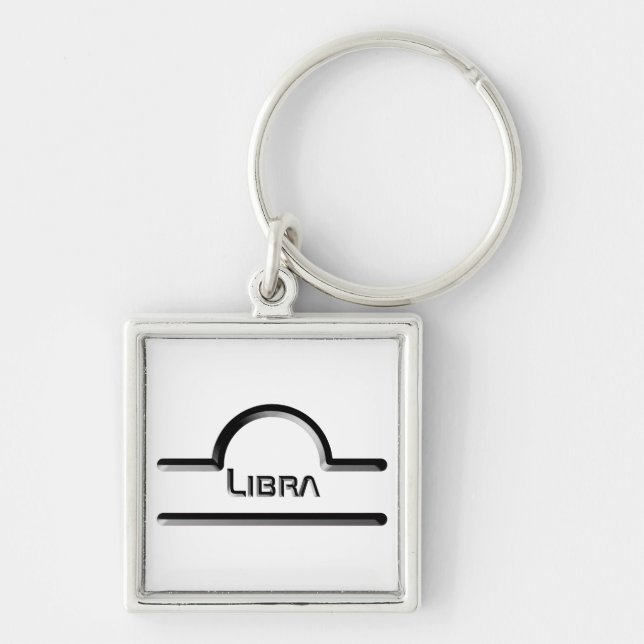 Libra, Abstract Design of the Zodiac Sign Key Ring (Front)