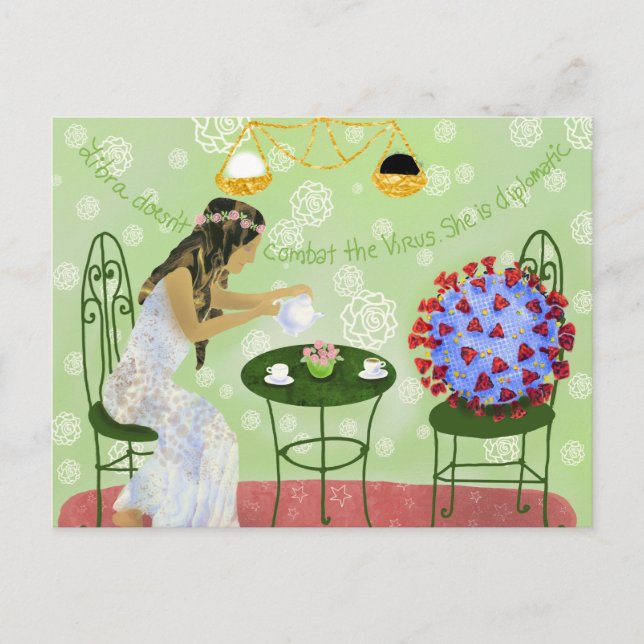 Libra and the Covid19 virus Postcard (Front)