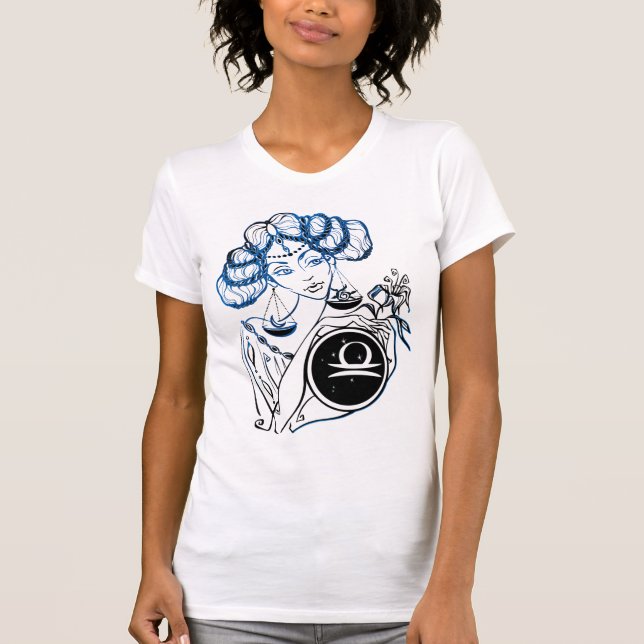 Libra Art Deco Lady T-Shirt (Front)