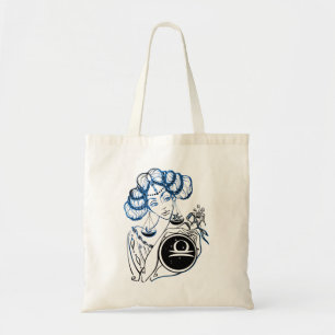 Libra Art Deco Lady Tote Bag