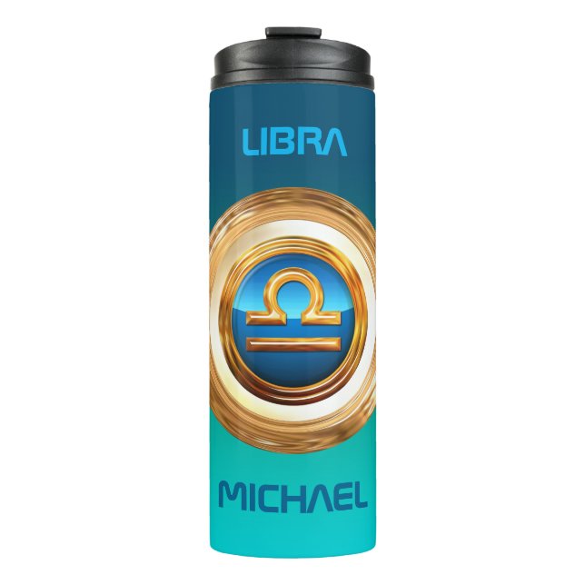 Libra Astrological Sign Thermal Tumbler (Front)