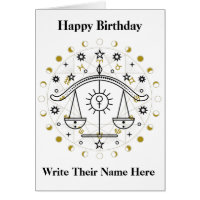 Libra Astrology Sign Birthday Card Sep 23-Oct 22