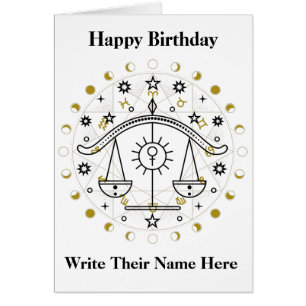 Libra Astrology Sign Birthday Card Sep 23-Oct 22