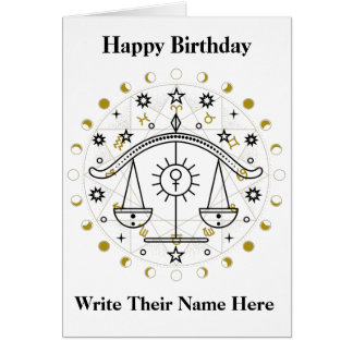 Libra Astrology Sign Birthday Card Sep 23-Oct 22
