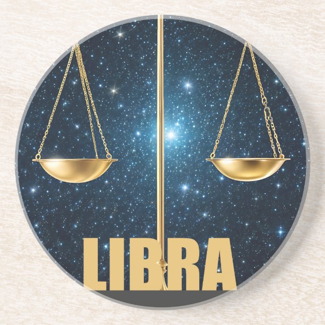 Libra astrology sign coaster (Front)
