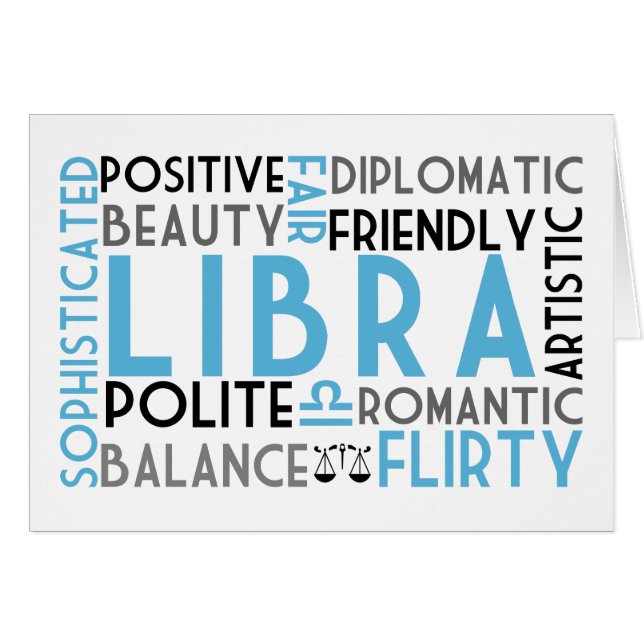 Libra Astrology Word Collage Card (Front Horizontal)