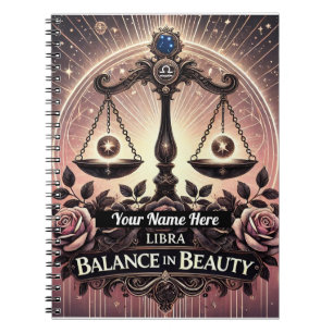 Libra “Balance in Beauty” Spiral Notebook