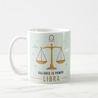Libra Balance Is Power Colourful Zodiac Astrology Coffee Mug
