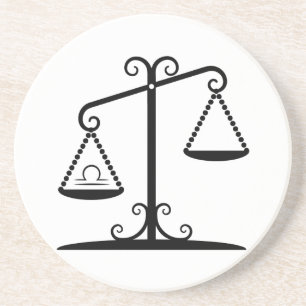 libra balance scales zodiac astrology horoscope coaster