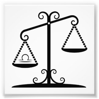 libra balance scales zodiac astrology horoscope photo print