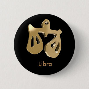 Libra, Bilancia 6 Cm Round Badge