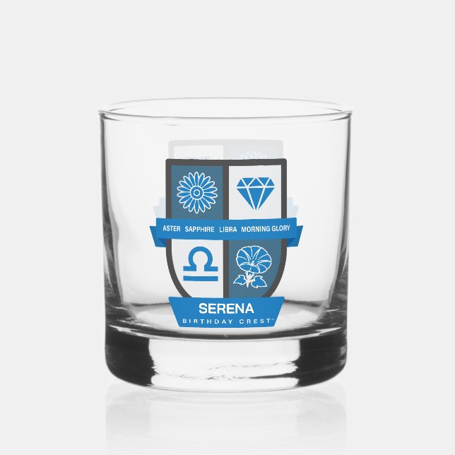 Libra Birthday Crest™ for September 23-30 Whiskey Glass (Front)