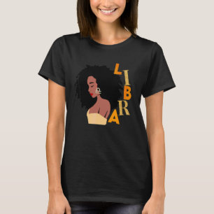 Libra Birthday Women Melanin Zodiac Born September T-Shirt