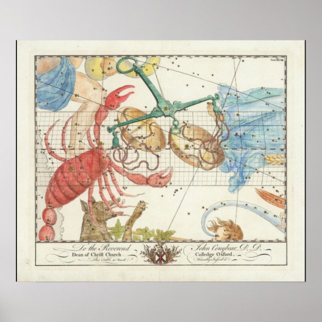  Libra, Cancer and Neighbouring Stars Poster (Front)