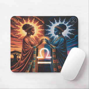 Libra Celestial Sisters Mouse Pad